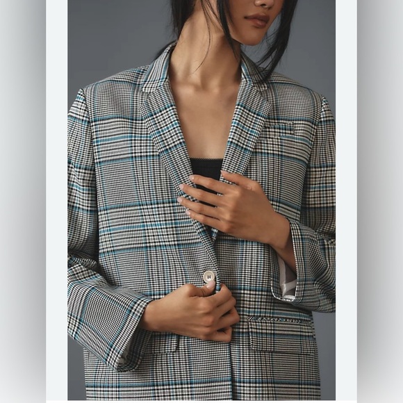 Anthropologie oversized blazer skirt set preppy dark academia cool girl 90’s - Picture 2 of 16